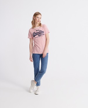 Superdry Vintage Logo Stripe Női Pólók Csíkok | RPJCD0683